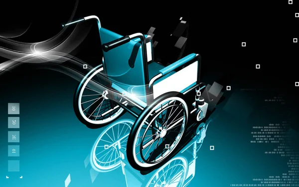 Digital Illustration Wheel Chair Colour Background — Stock Photo, Image