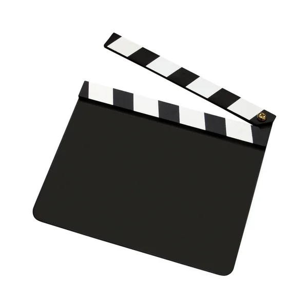 Film Klapbord Geïsoleerd Witte Achtergrond — Stockfoto