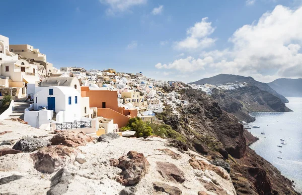 Vista Attraverso Caldera Crollata Santorini Egeo Meridionale Grecia — Foto Stock