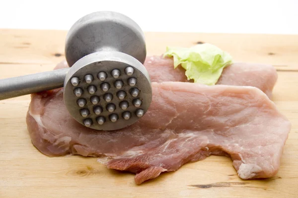 Espinha Porco Com Malho Carne — Fotografia de Stock