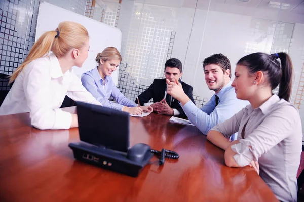 Business People Group Have Video Meeting Conference Office — Stock Photo, Image