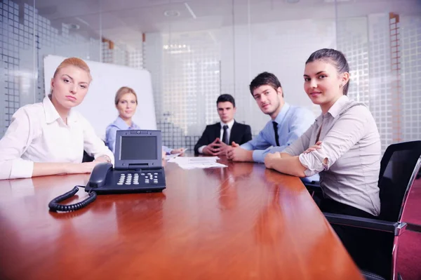 Business People Groep Hebben Videovergadering Conferentie Kantoor — Stockfoto