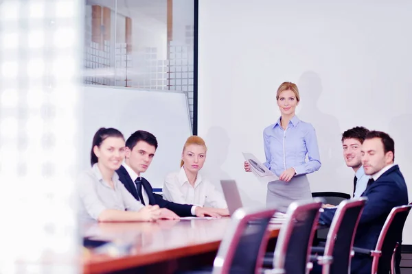 Group Happy Young Business People Meeting Office — Stock Photo, Image