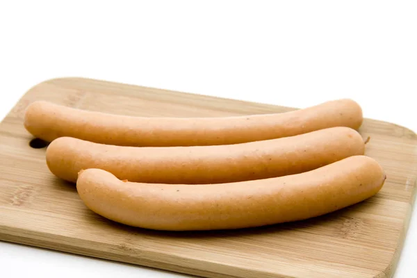 Salsicha Wiener Tábua Madeira — Fotografia de Stock