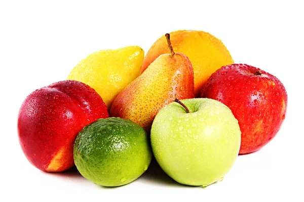 Mistura Frutas Fruta Mista Contra Fundo Branco — Fotografia de Stock