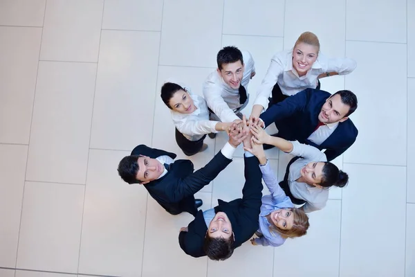 Pessoas Negócios Grupo Unindo Mãos Ficar Como Equipe Círculo Representando — Fotografia de Stock