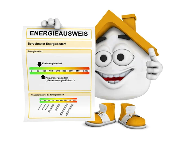 Kleines Haus Orange Energieausweis Konzept — Stockfoto