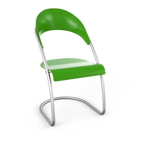 Krzesło Białym Tle Zielony — Zdjęcie stockowe