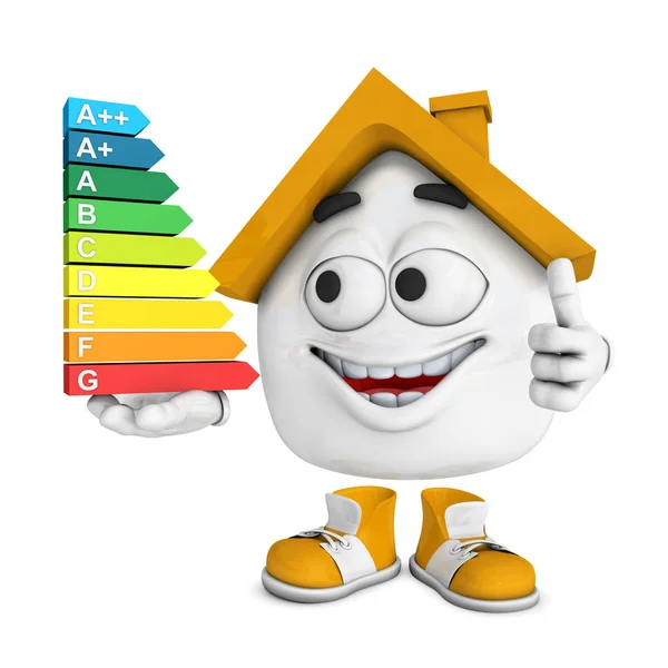 Kis Ház Narancs Felső Energiafogyasztás — Stock Fotó