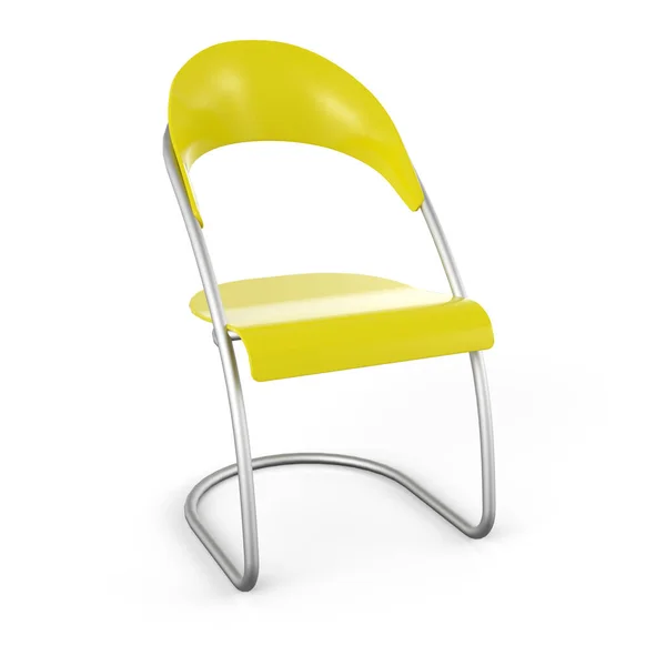 Cadeira Contra Fundo Branco Amarelo — Fotografia de Stock