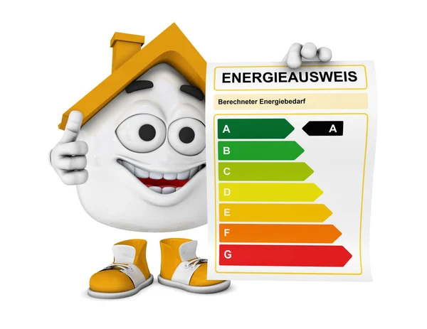 Klein Huis Oranje Energie Certificering Concept — Stockfoto