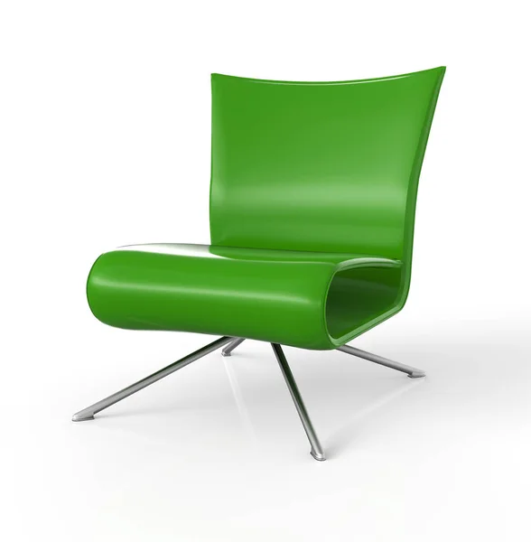 Сучасне Крісло Ізольоване Зелене — стокове фото