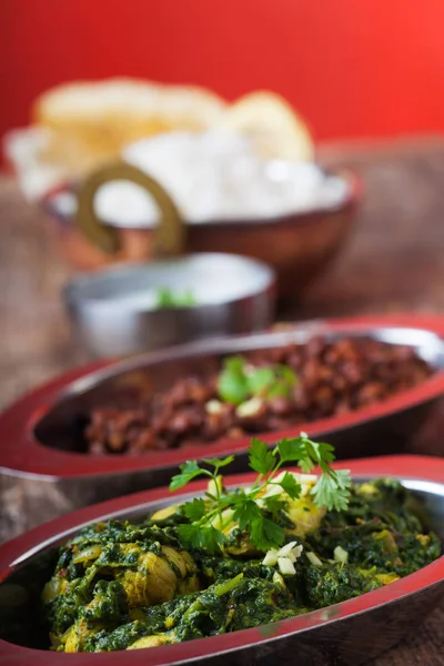 Indian Palak Murgh Curry Dish — Stock Photo, Image