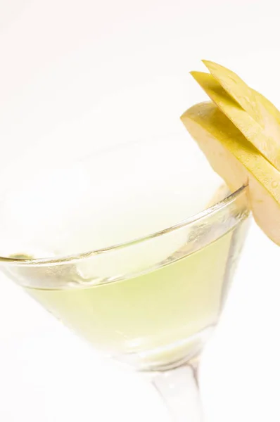 Groene Apple Martini Gemaakt Van Gin Vermout Appelsap — Stockfoto