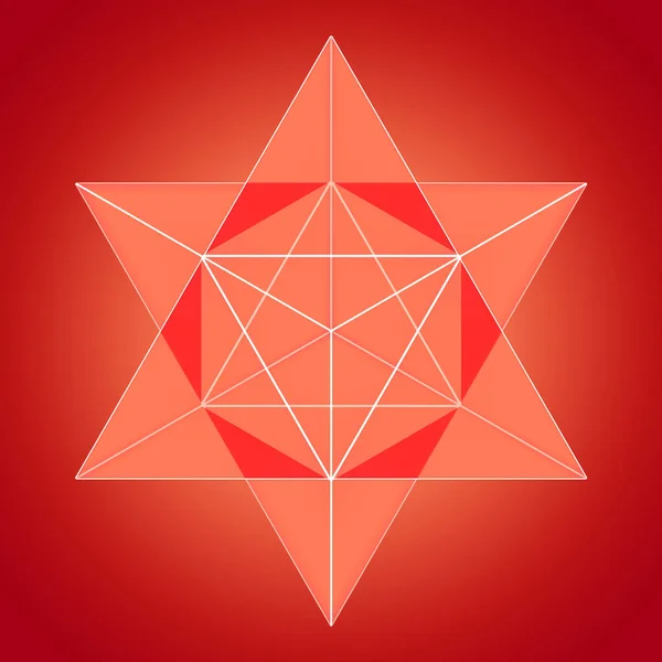 Merkaba Symbol Red — Stock Photo, Image
