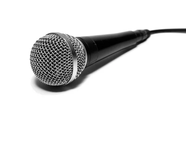 Microfono Dinamico Isolato Bianco — Foto Stock