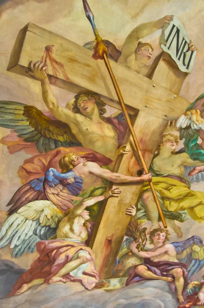 Particolare Dell Affresco Biblico Della Karlskirche Vienna — Foto Stock