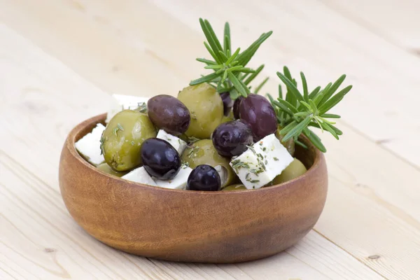 Fromage Feta Olives Aux Herbes Huile Olive — Photo