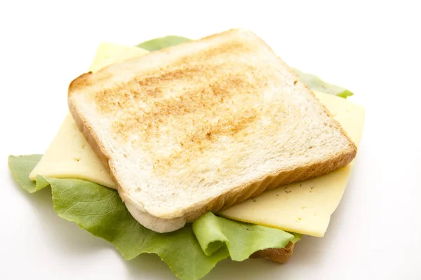 Rôti Avec Fromage Feuille Laitue — Photo