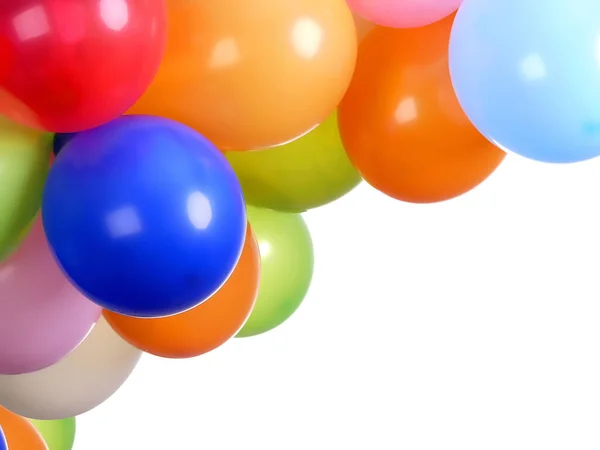 Balões Festa Coloridos Com Espaço Cópia Branca — Fotografia de Stock