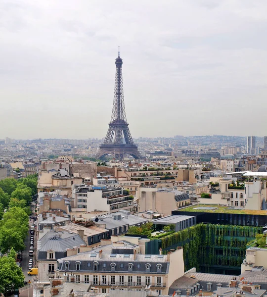 Parijs Stad Eiffeltoren Uitzicht Vanaf Arc Triomf — Stockfoto
