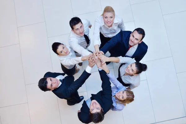 Business People Group Joining Hands Stay Team Circle Representing Concept Stock Photo