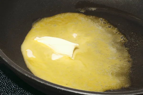 Розчинити Масло Сковороді — стокове фото