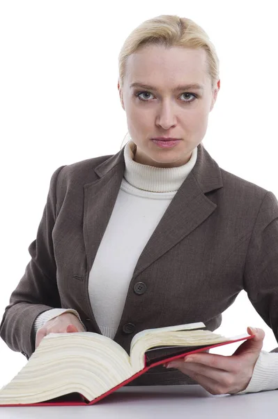 Woman Law Book Hand — Fotografia de Stock