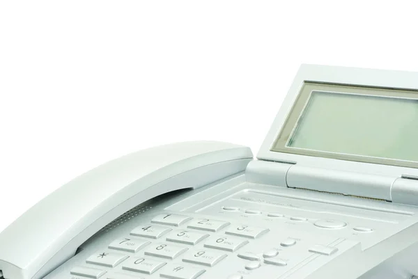 Grey Office Telephone White Background — Stock Photo, Image
