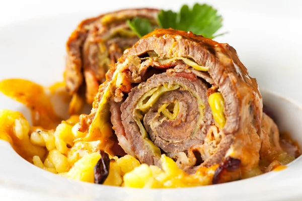 Close Van Een Gevulde Roulade — Stockfoto