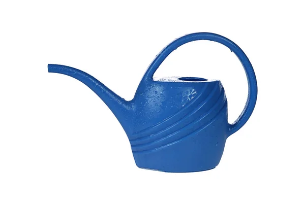 Blue Watering Can Isolated White Background — Stock Photo, Image