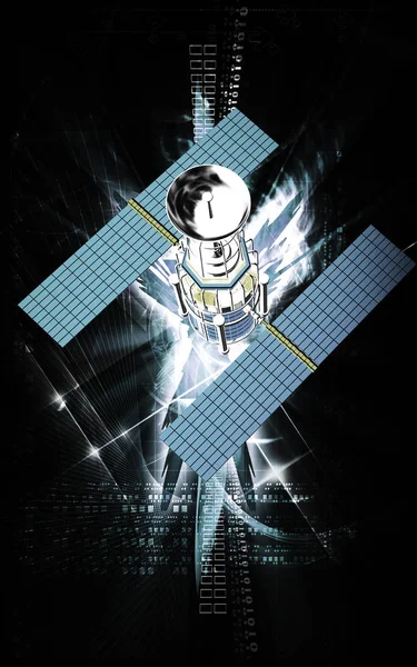 Uzaya Uydu Taşıyan Uzay Mekiğinin Dijital Çizimi — Stok fotoğraf