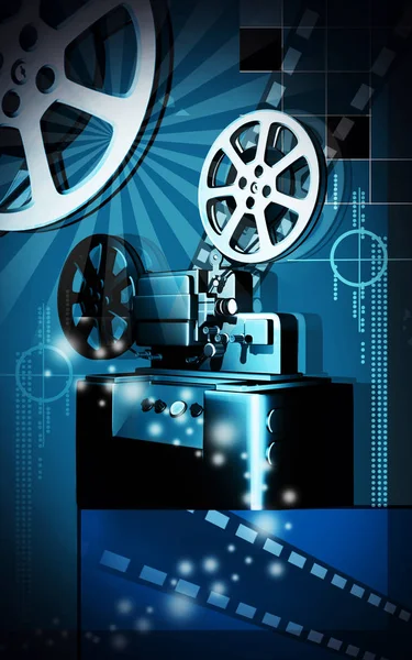 Digital Illustration Vintage Projector — Stock Photo, Image