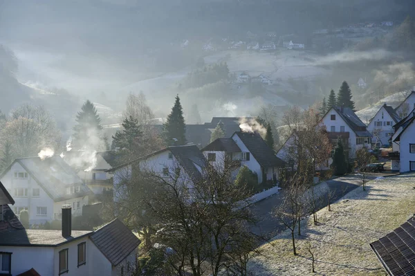 Wintry Morning Mood Gaistal District Bad Herrenalb Black Forest Baden — Stock Photo, Image