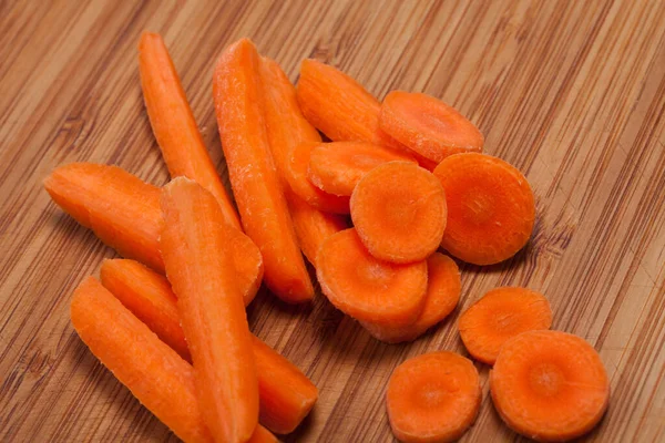 Fresh Carrot Wooden Table — Stock Photo, Image