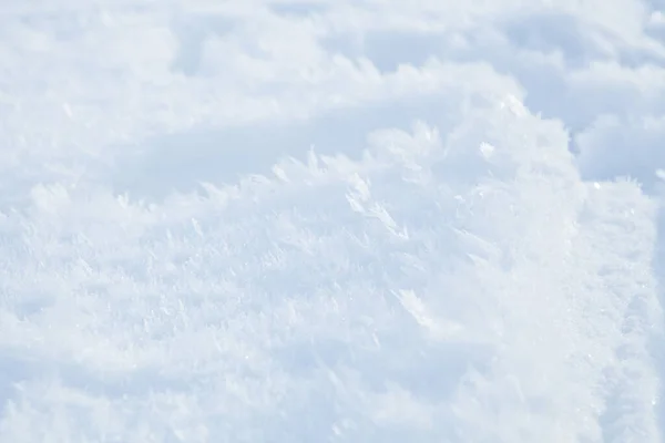 Κλείσιμο Λεπτών Κρυστάλλων Χιονιού Εξωτερικούς Χώρους Χειμώνα — Φωτογραφία Αρχείου