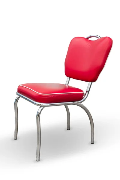 Cadeira Vermelha Isolada Branco — Fotografia de Stock