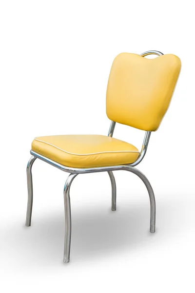 白色背景的黄色椅子 — 图库照片