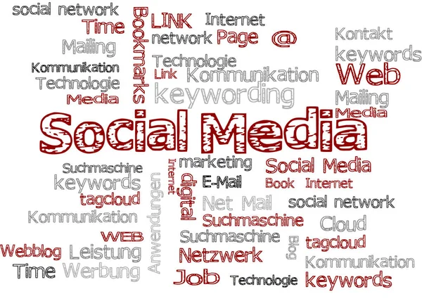 Social Media Wolke Worte — Stockfoto
