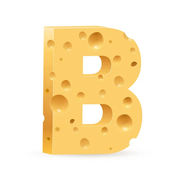 奶酪B字字母 关于白色的说明 — 图库照片