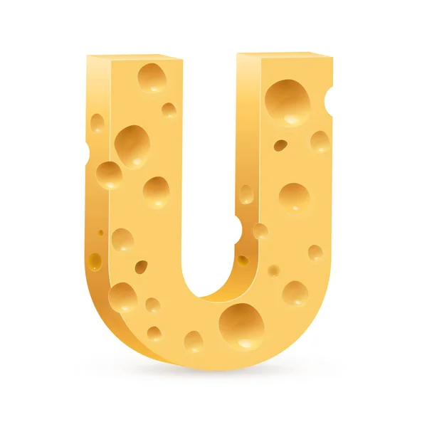 Cheese Fonte Letra Ilustração Sobre Branco — Fotografia de Stock