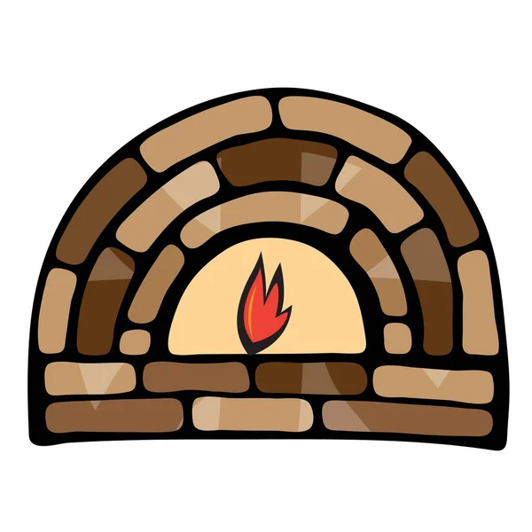 Abstract Painted Fireplace Illustration White Background — Stock Photo, Image