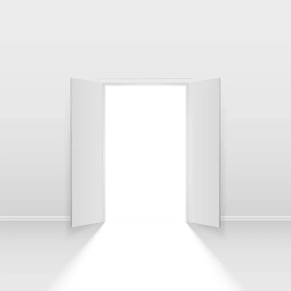 Double Open Door Illustration White Background — Stock Photo, Image