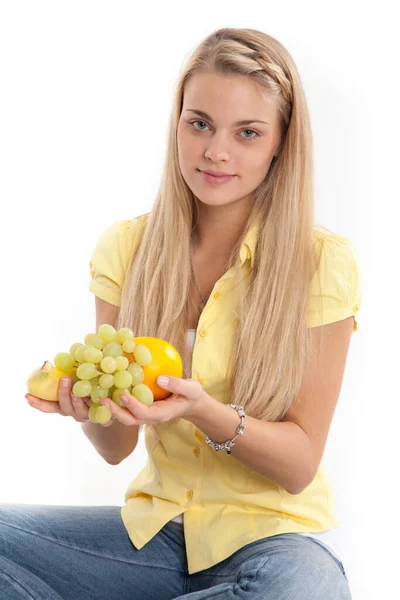 Jeune Femme Avec Vegatabels — Photo