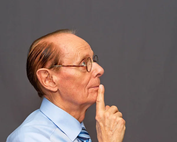 Portrait Senior Man Glasses — Stock Photo, Image