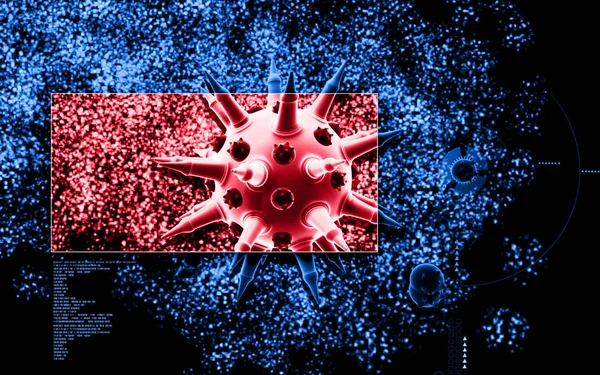 Herpeszvírus Digitális Illusztrációja Színes Háttérrel — Stock Fotó