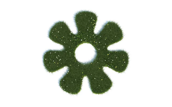 Зеленая Трава Цветами — стоковое фото