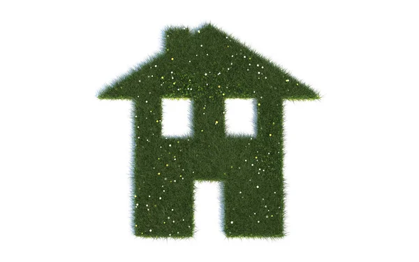 草や花で作られた家 — ストック写真