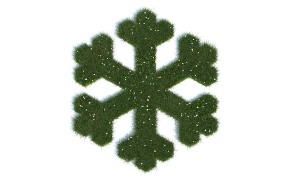 Zelená Tráva Květinou Bílém Pozadí — Stock fotografie