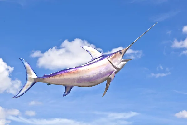 Искусственные Рыбы Тунца Голубым Небом — стоковое фото